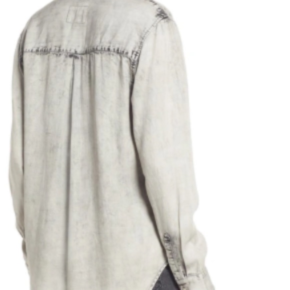 RAILS Snap-up Shirt In Stone Acid Wash XS - Picture 2 of 4